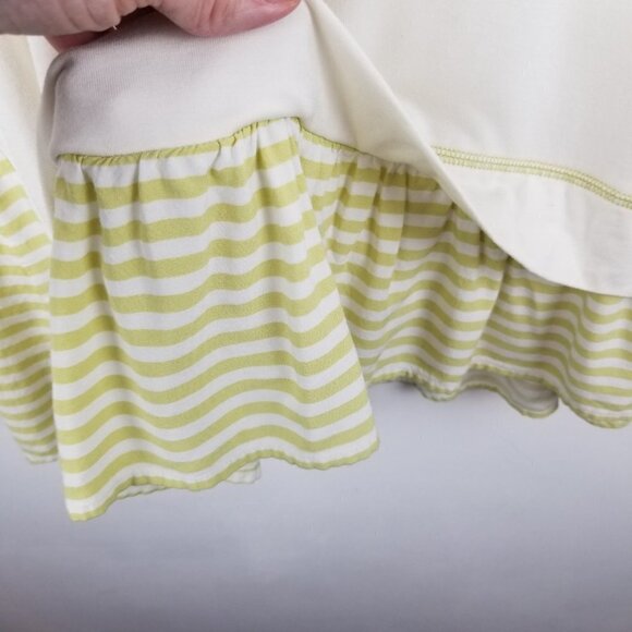 MATILDA Jane Small Ventriloquist Tunic Top Cream Green Roll Tab Sleeves Layered - Picture 11 of 11